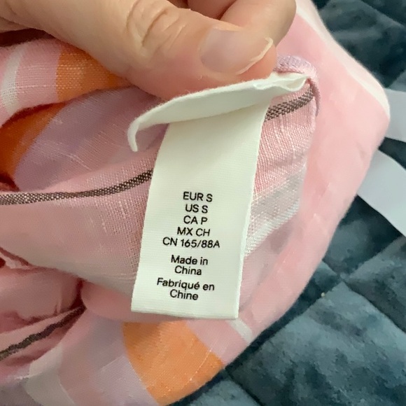 LEMLEM x HM Pink Orange Striped Linen Mini Dress - Picture 8 of 8